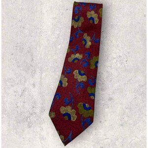 NEW PROCHOWNICK Silk Tie ITALY Burgundy Beige Blue Floral W:3.4" EUC